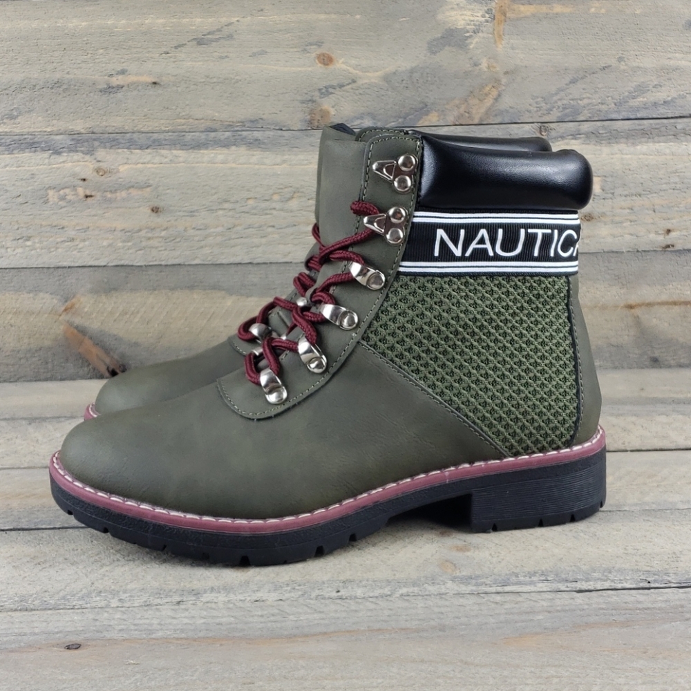 Nautica Women's Olive Phoenix Ankle Boots NEW 6.5 - Picture 2 of 7